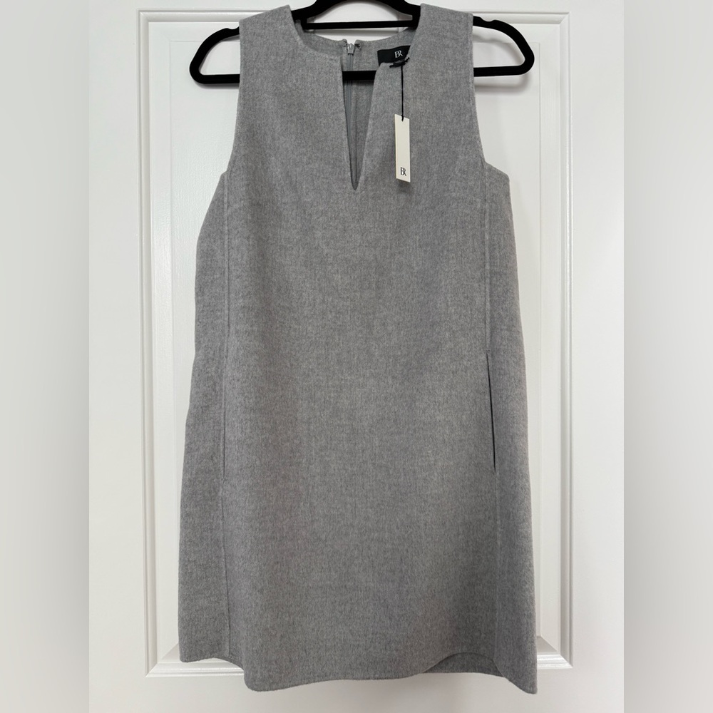 Banana Republic Gray Wool Blend Shift Mini Dress NWT Size M